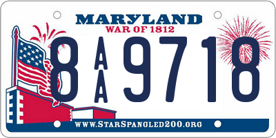 MD license plate 8AA9718