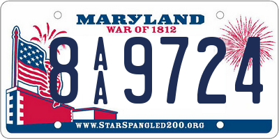 MD license plate 8AA9724