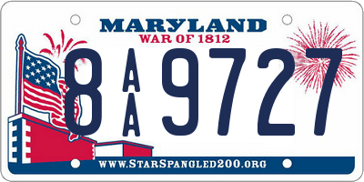 MD license plate 8AA9727