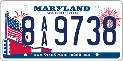 MD license plate 8AA9738