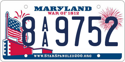 MD license plate 8AA9752