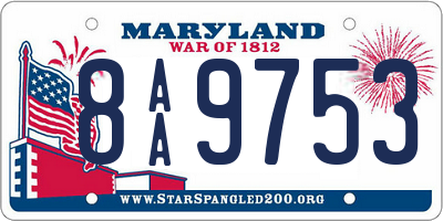 MD license plate 8AA9753