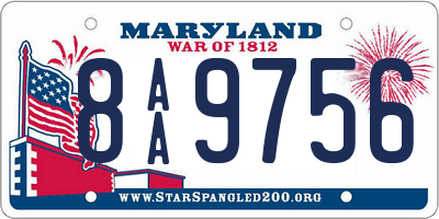 MD license plate 8AA9756