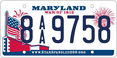 MD license plate 8AA9758