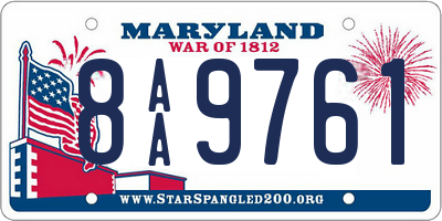 MD license plate 8AA9761