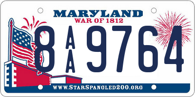 MD license plate 8AA9764