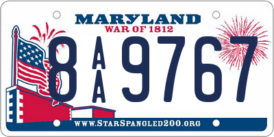 MD license plate 8AA9767