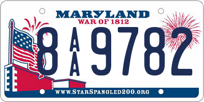 MD license plate 8AA9782