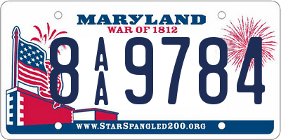 MD license plate 8AA9784