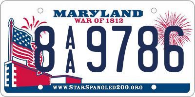 MD license plate 8AA9786