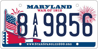 MD license plate 8AA9856