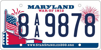MD license plate 8AA9878