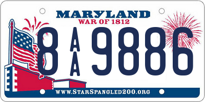 MD license plate 8AA9886
