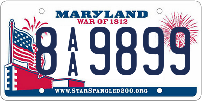 MD license plate 8AA9899