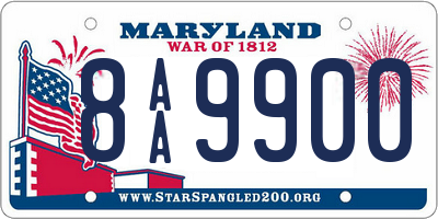 MD license plate 8AA9900