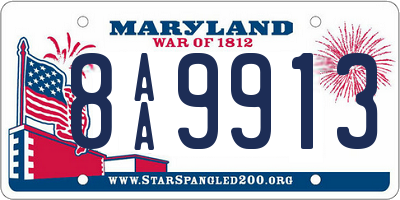 MD license plate 8AA9913