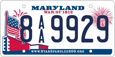 MD license plate 8AA9929