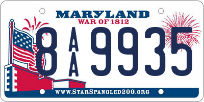 MD license plate 8AA9935