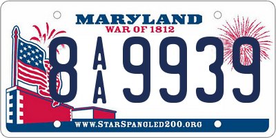 MD license plate 8AA9939