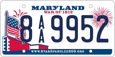 MD license plate 8AA9952