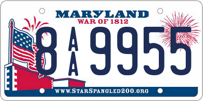 MD license plate 8AA9955