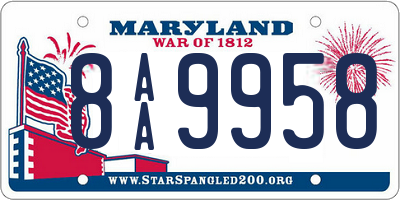MD license plate 8AA9958