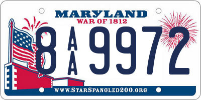 MD license plate 8AA9972