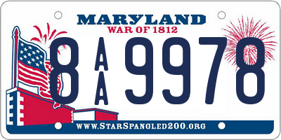 MD license plate 8AA9978