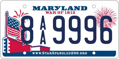 MD license plate 8AA9996