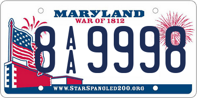 MD license plate 8AA9998