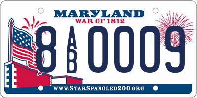 MD license plate 8AB0009