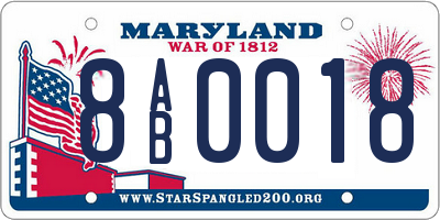 MD license plate 8AB0018