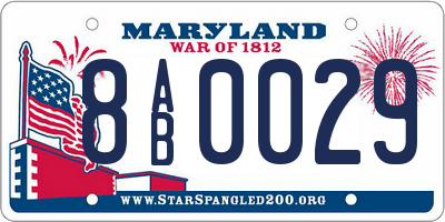 MD license plate 8AB0029