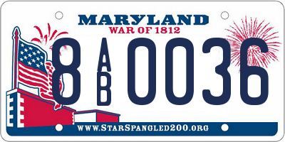 MD license plate 8AB0036