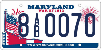 MD license plate 8AB0070