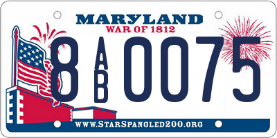 MD license plate 8AB0075