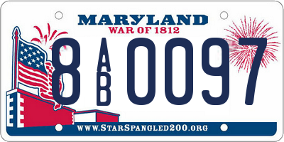 MD license plate 8AB0097