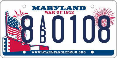MD license plate 8AB0108