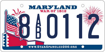 MD license plate 8AB0112