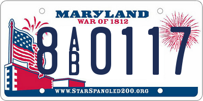 MD license plate 8AB0117