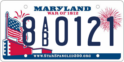 MD license plate 8AB0121
