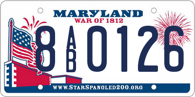 MD license plate 8AB0126