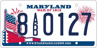 MD license plate 8AB0127