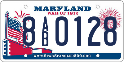 MD license plate 8AB0128