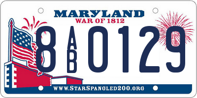 MD license plate 8AB0129