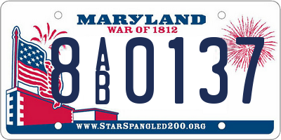MD license plate 8AB0137