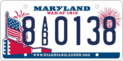 MD license plate 8AB0138