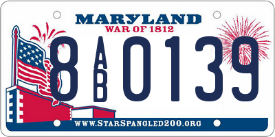 MD license plate 8AB0139