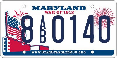 MD license plate 8AB0140