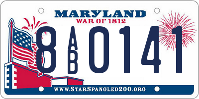 MD license plate 8AB0141